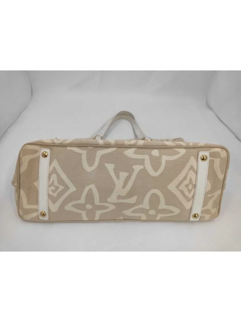 Louis Vuitton Tote Cruise Line Taisienne PM Sable Leather Canvas Gold